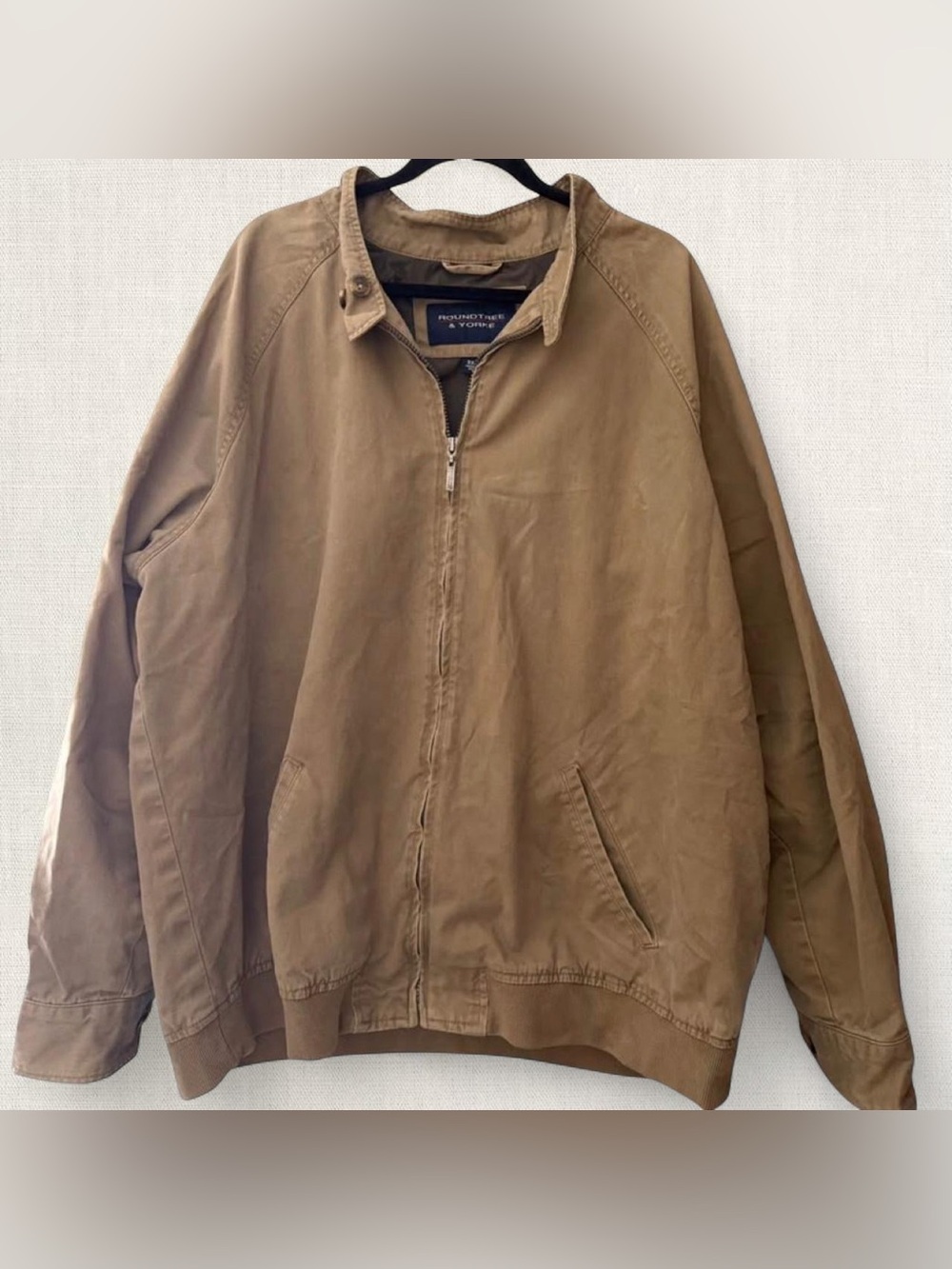 Roundtree & Yorke Men's Brown Zip-Up Shirt Jacket